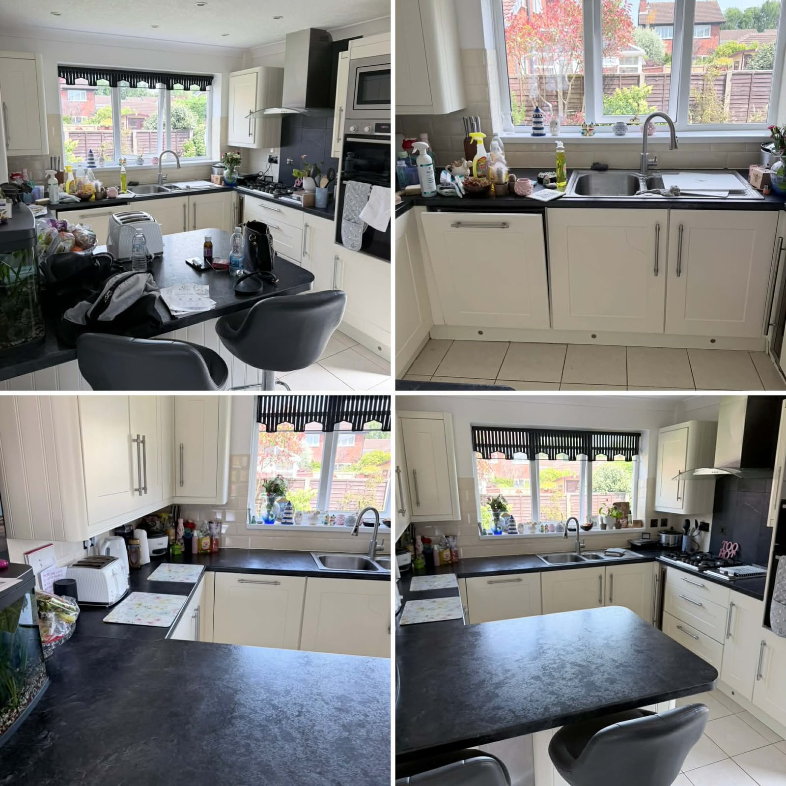 Kitchen cleaning result collage